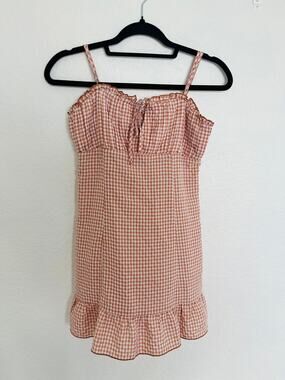 LA Hearts Gingham Ruffle Hem Cami Mini Dress
